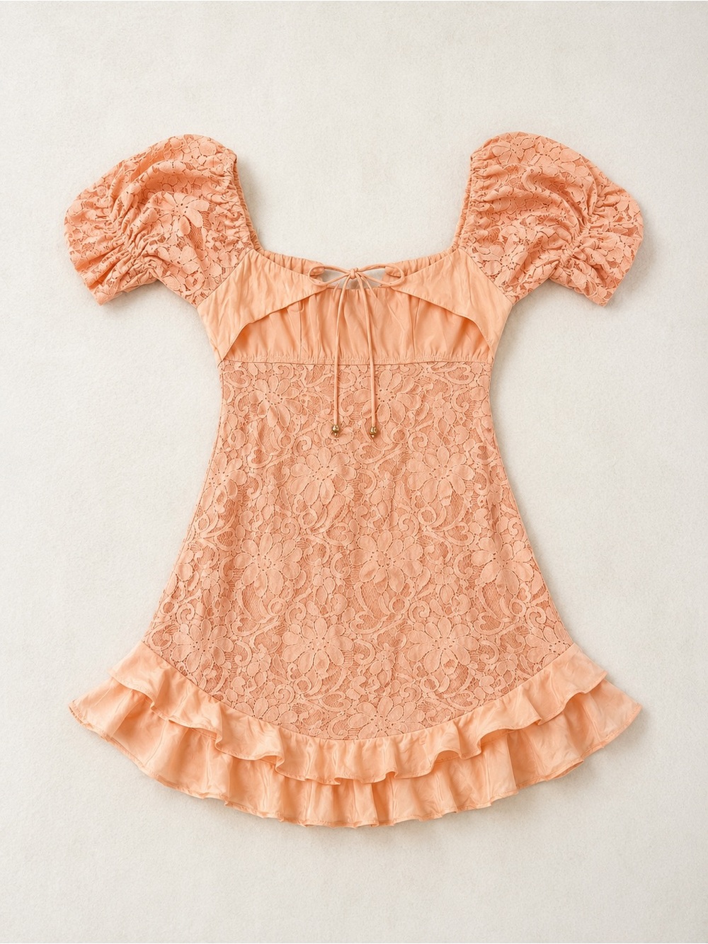 Angel Biba Peach Lace Dress